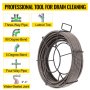 VEVOR Drain Cleaning Cable 100 Feet x 3/8 Inch Solid Core Cable Sewer Cable Drain Auger Cable Cleaner Snake Clog Pipe Drain Cleaning Cable Sewer Drain Auger Snake Pipe