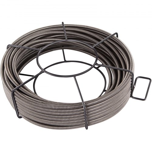 VEVOR Drain Cleaning Cable 50 Feet x 1/2 Inch Solid Core Cable Sewer Cable Drain Auger Cable Cleaner Snake Clog Pipe Drain Cleaning Cable Sewer Drain Auger Snake Pipe