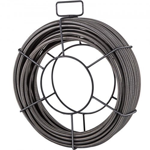 VEVOR Drain Cleaning Cable 75 Feet x 3/8 Inch Solid Core Cable Sewer Cable Drain Auger Cable Cleaner Snake Clog Pipe Drain Cleaning Cable Sewer Drain Auger Snake Pipe
