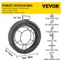 VEVOR drain cleaning cable, 75ft long, compatible with various pipe bends and joints.