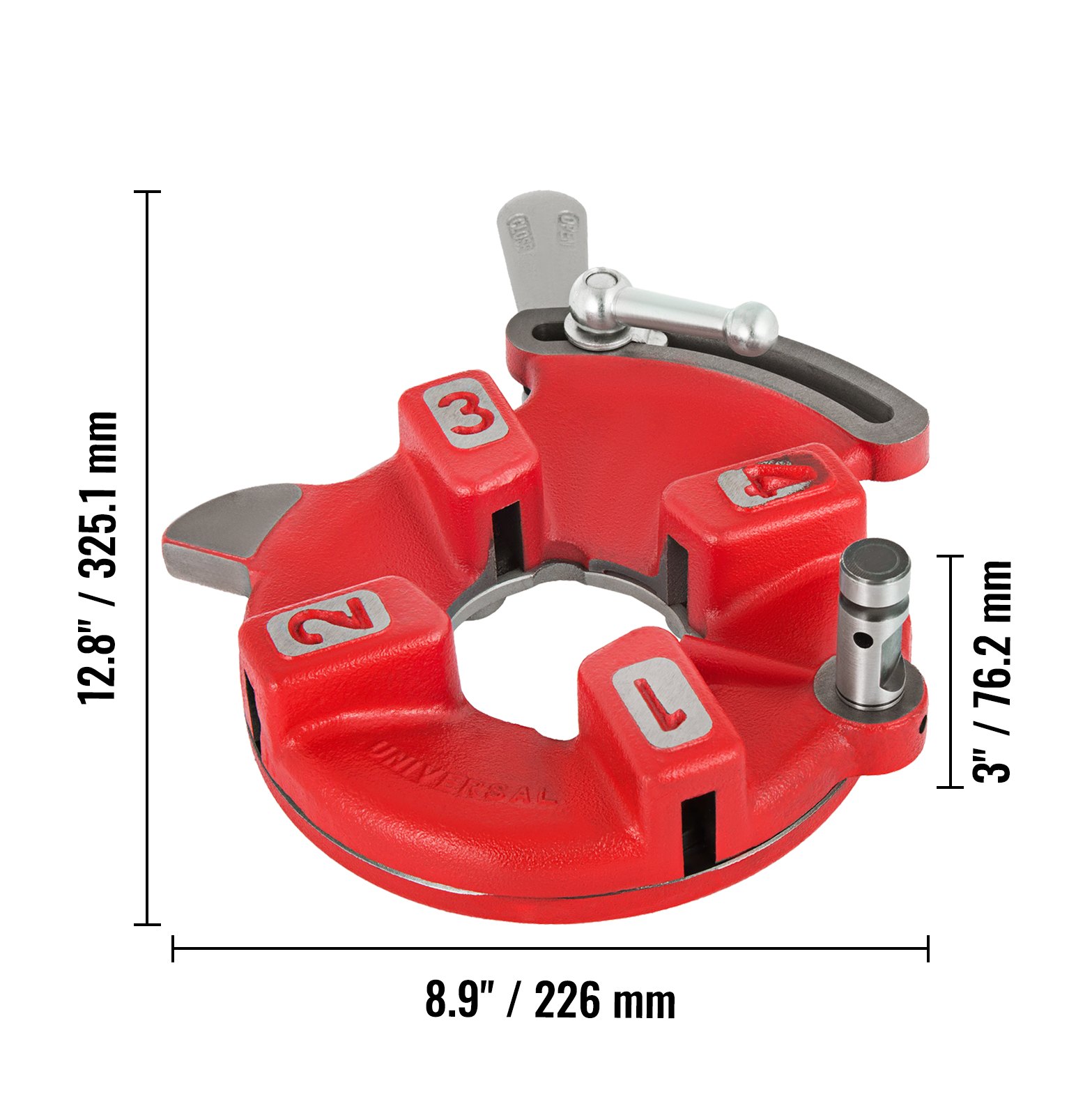 VEVOR 811A Universal Self Open Dies Head Fit for Ridgid 1/8-2inch 97075 NPT 300 535 Pipe Threader Self Quick Open Right-Handed 300C 500 Carriage Cutter