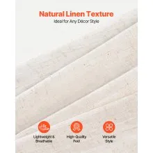 Natural Linen Curtains 52 x 84 inch 2 Panels Set Semi Sheer Light Filtering