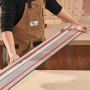 VEVOR Track Saw Guide Rail, 110 in Cutting Range, Includes 4 PCs 27.5 in Aluminum Extruded Guide Rails and 3 Connectors, Compatible with Makita, Festool & WEN Track Saws, for Woodworking Longer Cuts