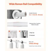 VEVOR Automatic Curtain Opener Electric Smart Curtain Opener for Roman Rods