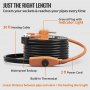 VEVOR Pipe Heating Cable 9m 23W/m Heat Tape for Pipes with Built-in Thermostat