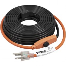 VEVOR Pipe Heating Cable 9m 23W/m Heat Tape for Pipes with Built-in Thermostat