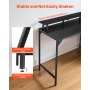 VEVOR 120 cm Computer Desk with Smart LED Lights and Power Outlets, Gaming Office Desk with 4 Large Drawers, Monitor Stand, Study Work for Home Office, Small Spaces, Easy Storage, Black