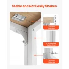 VEVOR Folding Desk, 31.5" Foldable Table for Small Spaces with Storage Hooks, Space Saving Computer Table, Writing Workstation for Home Office, Easy Assembly, Oak