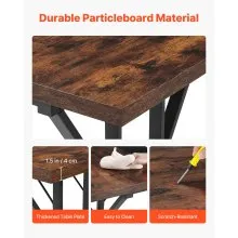 VEVOR Executive Desk 70.9 x 31.5 inch, Large Computer Desk PC Workstation for Home Office, Modern Simple Wood Laptop Study Writing Table Metal Frame Business Furniture, Rustic Brown and Black