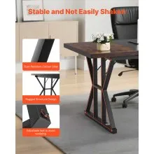 VEVOR Executive Desk 70.9 x 31.5 inch, Large Computer Desk PC Workstation for Home Office, Modern Simple Wood Laptop Study Writing Table Metal Frame Business Furniture, Rustic Brown and Black