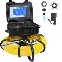 VEVOR Sewer Camera, 328ft/100m Cable, Waterproof IP68 Sewer Video Inspection Equipment, Drain Camera with 16 GB SD Card, DVR Function, 720P 9" LCD Monitor, LED Lights