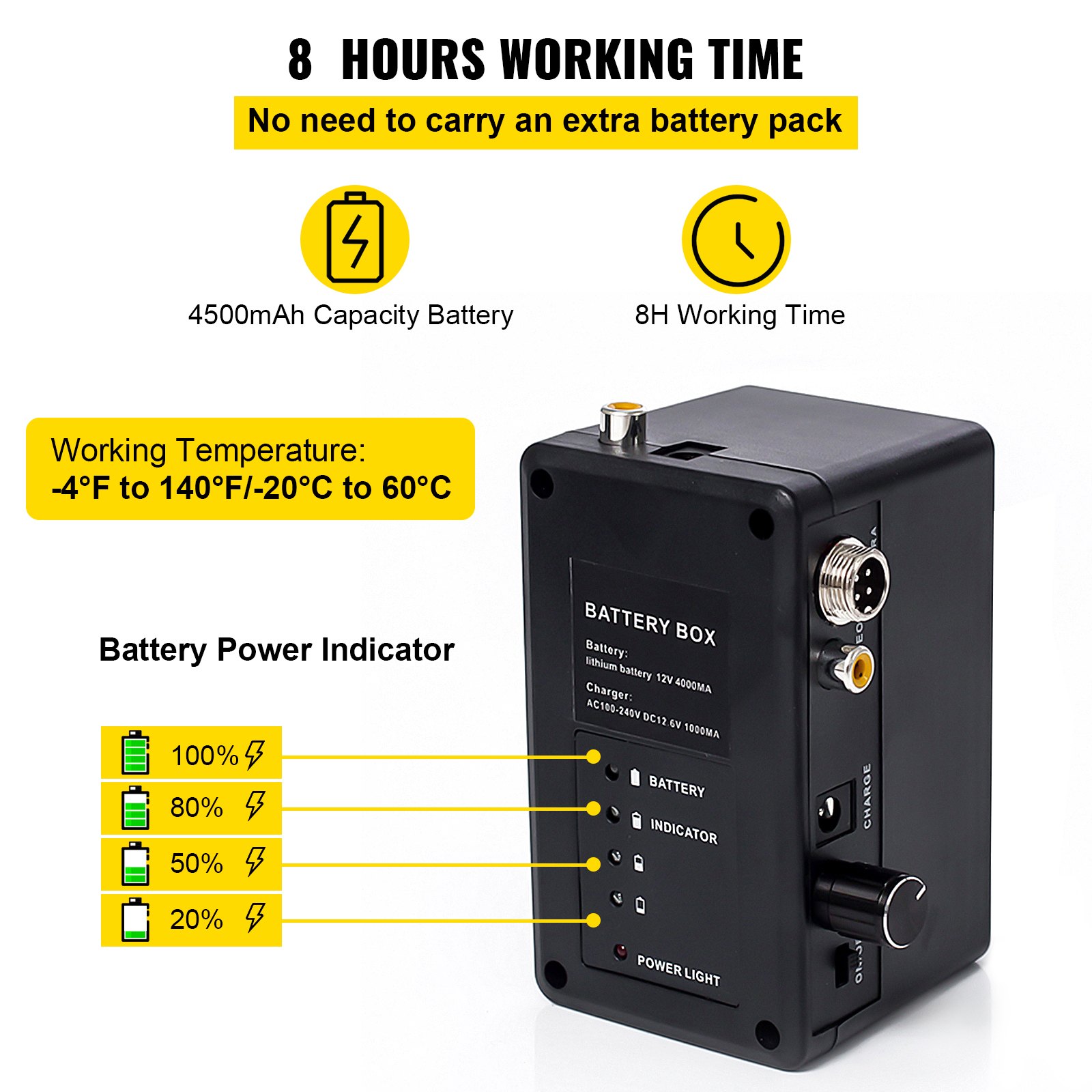 VEVOR Sewer Camera, 328ft/100m Cable, Waterproof IP68 Sewer Video Inspection Equipment, Drain Camera with 16 GB SD Card, DVR Function, 720P 9\" LCD Monitor, LED Lights