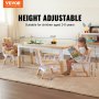 VEVOR Kids Table and 4 Chairs Set Height Adjustable Kids Craft and Play Table