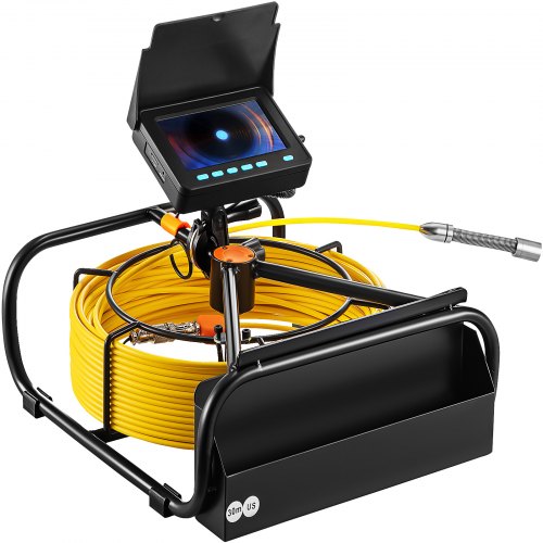 VEVOR Sewer Camera 98.4 FT Cable Pipeline Inspection Camera 4.3 Inch TFT LCD Monitor Pipe Camera Screen Waterproof IP68 Duct Inspection Camera with 6PCS LEDs 8500MAH Lithium Battery, DVR Function, 30M