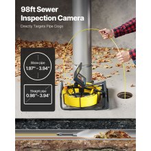 VEVOR Sewer Camera, 98.4 ft/30 m, 4.3" Pipe Drain Inspection Camera with DVR Function and LED Lights, Waterproof IP68 Borescope, Industrial Endoscope for Home Wall Duct Drain Pipe Plumbing