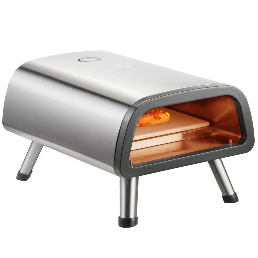 VEVOR 12" Electric Pizza Oven Countertop, Stainless Steel Pizza Maker Machine with Pizza Stone and Spatula, Heats up to 850°F, Multipurpose Indoor & Outdoor Pizza Cooker for Restaurant Home Camping