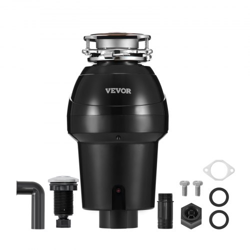 VEVOR Garbage Disposal, 1.25HP 3360RPM Continuous Feed Food Waste Disposer, EZ Connect Food Waste Grinding System with Sound Reduction, Power Cord & Splash Guard for Kitchen Sinks