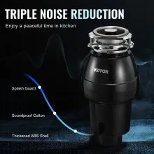 Triturador de basura Triturador de residuos de alimentos continuo de 1/2 HP 3450 RPM Conexión de 3 pernos