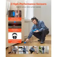VEVOR Pipe Water Leak Detector for Indoors, 1Hz-10000Hz, 7" Touchscreen Plumbing Water Leakage Detection Locator with Horizontal & Vertical Sensors, Headphones, 8GB SD Card & Carry Case for Home Use