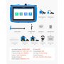 VEVOR Pipe Water Leak Detector with 4 Sensors, 1Hz-10000Hz, LCD Touchscreen Underground Plumbing Leakage Detection Locator with 3 Listening Rods, Headphones, 8GB Card & Carry Case for Indoors Outdoors