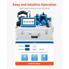 VEVOR Pipe Water Leak Detector with 4 Sensors, 1Hz-10000Hz, 7" Touchscreen Underground Plumbing Leakage Detection Locator with 3 Listening Rods, Headphones, 8GB Card & Carry Case for Indoors Outdoors