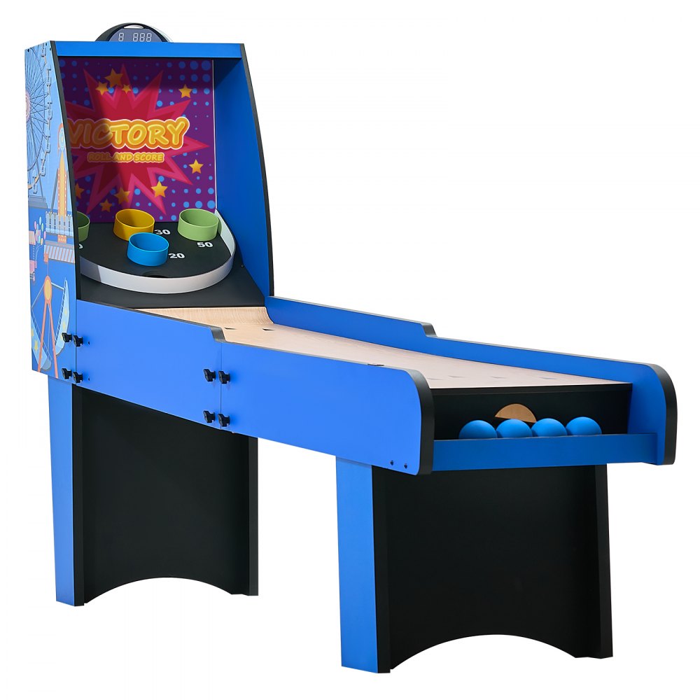 VEVOR 8' Roll and Score Classic Arcade Game Table, Arcade Machine Indoor with Electronic Scorer, Sound, Automatic Ball Return for Adults Kids Family Recreation Game Room, 4 Balls Included