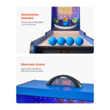 8 ft Roll & Score Arcade Game Table Electronic Scorer Family Game Room 4 Balls