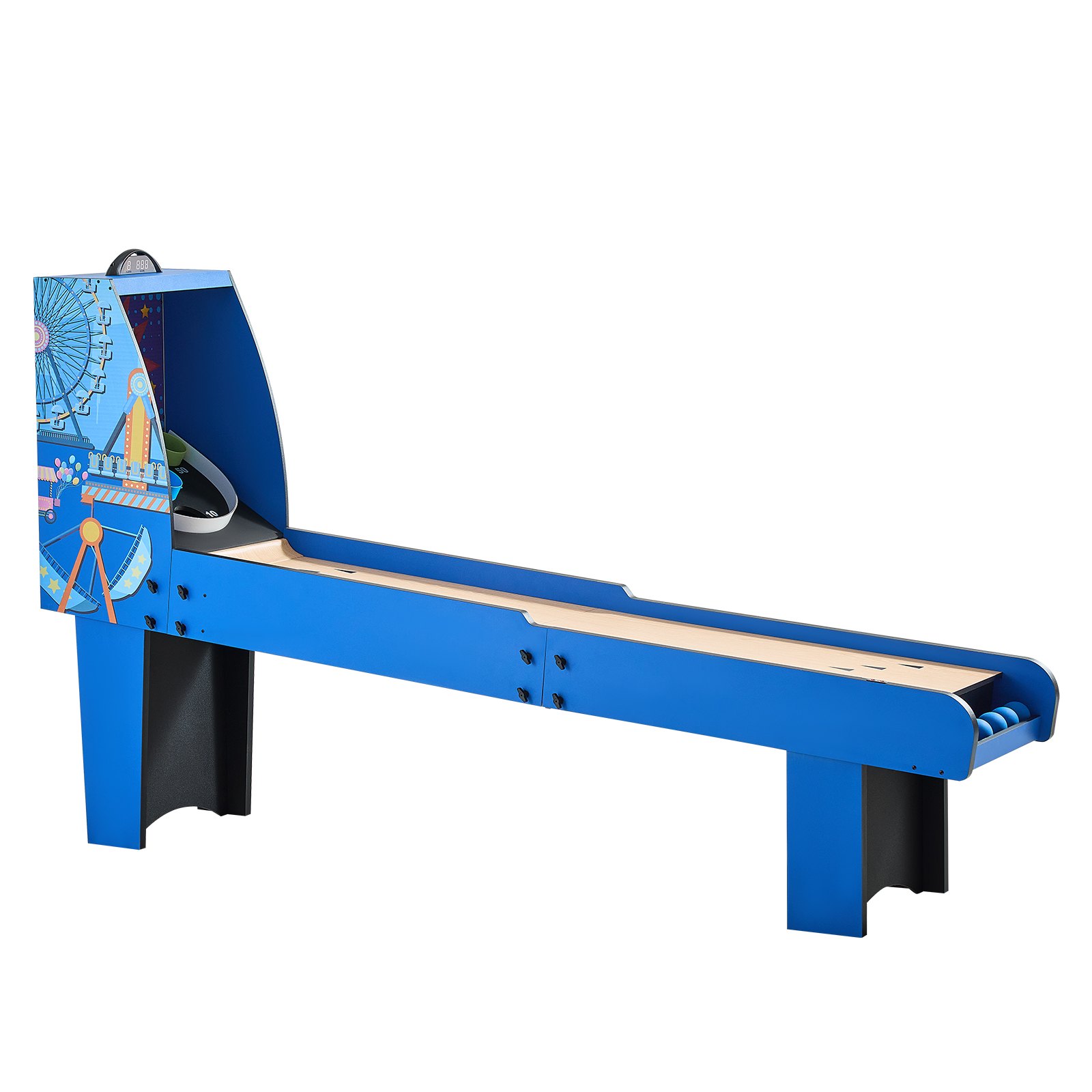 VEVOR 8' Roll and Score Classic Arcade Game Table, Arcade Machine Indoor with Electronic Scorer, Sound, Automatic Ball Return for Adults Kids Family Recreation Game Room, 4 Balls Included