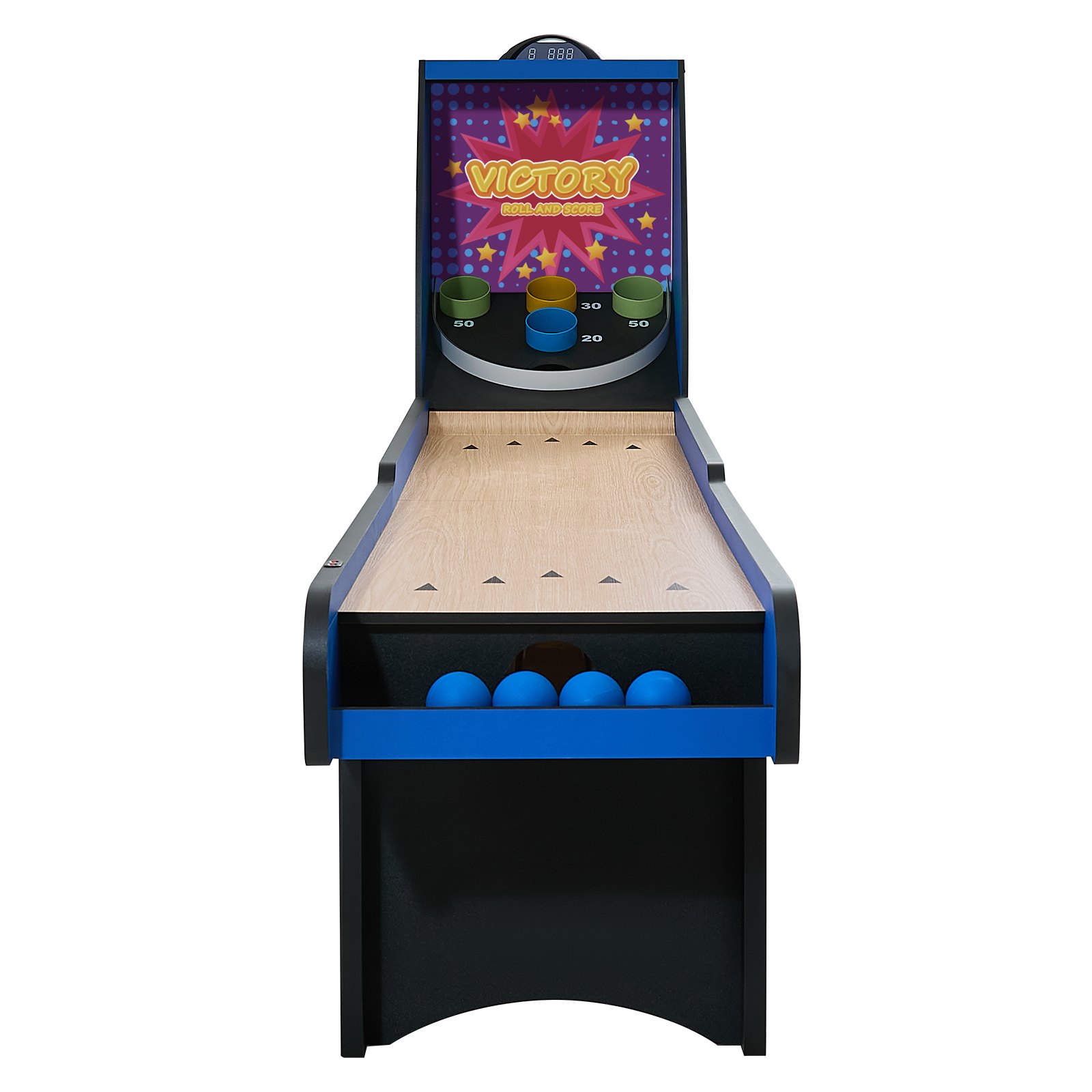 VEVOR 8' Roll and Score Classic Arcade Game Table, Arcade Machine Indoor with Electronic Scorer, Sound, Automatic Ball Return for Adults Kids Family Recreation Game Room, 4 Balls Included