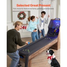 9 ft Roll & Score Arcade Game Table LED Electronic Scorer Home Game Room 4 Balls