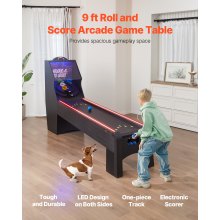 VEVOR 9 ft Roll & Score Arcade Game Table Electronic Scorer Game Room 4 Balls