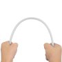 hands holding flexible rod from VEVOR dryer vent cleaner kit against a white background.