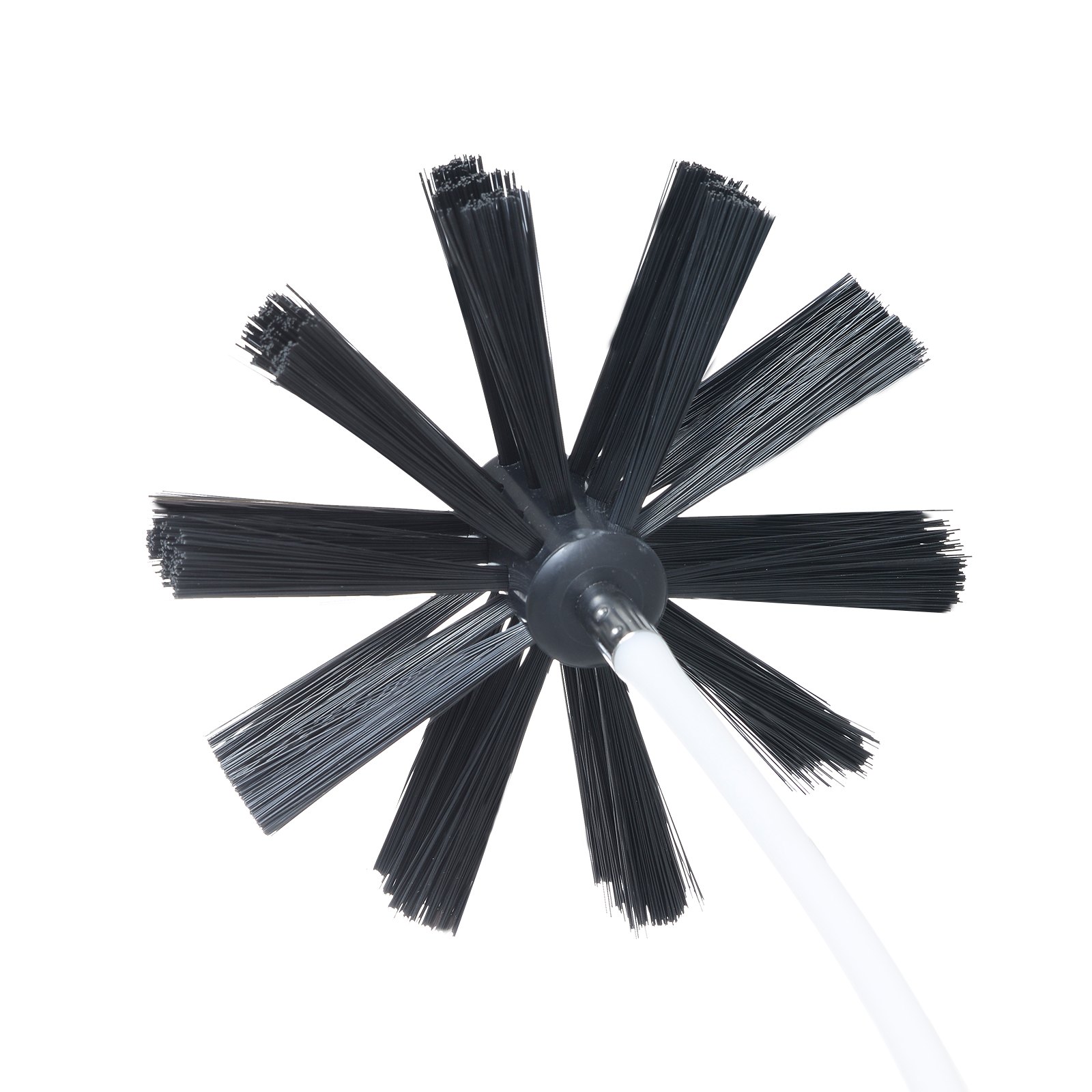 VEVOR dryer vent cleaner kit with black bristle brush head on white flexible rod.