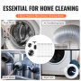 VEVOR 22 Pieces 9.1M Dryer Vent Cleaner Kit, Include 3 Different Sizes Flexible Lint Trap Brush, Reinforced Nylon Duct Cleaning Dryer Vent Brush, Dryer Cleaning Kit with Clamp Connectors
