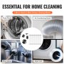 VEVOR 29 Pieces 12.2M Dryer Vent Cleaner Kit, Include 3 Different Sizes Flexible Lint Trap Brush, Reinforced Nylon Duct Cleaning Dryer Vent Brush, Dryer Cleaning Kit with Clamp Connectors