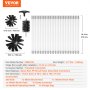 VEVOR 29 részes 12,2 M szárító szellőzőtisztító készlet, 3 különböző méretű rugalmas szöszfogó kefét, megerősített nylon csatornatisztító szárító szellőzőkefét, szárítótisztító készletet bilincscsatlakozókkal