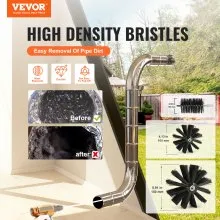 VEVOR 29 Pieces 40 FEET Dryer Vent Cleaner Kit, Include 3 Different Sizes Flexible Lint Trap Brush, Reinforced Nylon Duct Cleaning Dryer Vent Brush, Dryer Cleaning Kit with Clamp Connectors