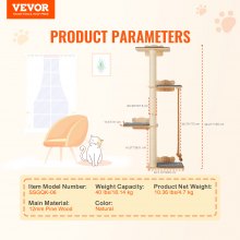 VEVOR Wall Mounted Cat Shelves Tree with Platform Tree-Shaped Cat Furniture