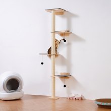 VEVOR Wall Mounted Cat Shelves Tree with Platform Tree-Shaped Cat Furniture Set