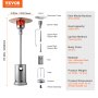 VEVOR Propane Patio Heater 50000BTU Tall Hammered w/Round Table Outdoor Silver