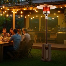 Chauffage de terrasse au propane VEVOR 50 000 BTU grand martelé avec table ronde en bronze pour extérieur