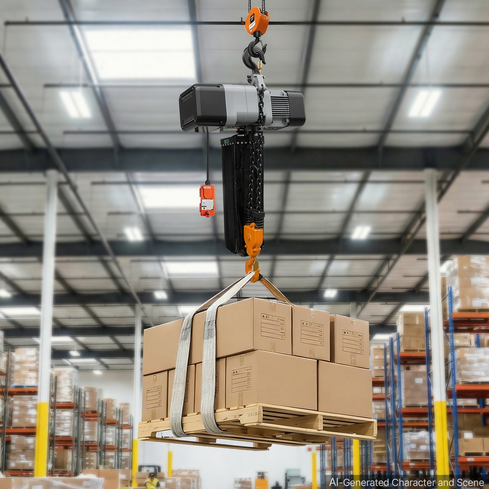 VEVOR 6000 lbs Electric Chain Hoist 30 ft Lift Three-Phase Overhead Crane, Double G100 Chain with 328 ft Wireless & 27 ft Wired Remote Control, 208-240V/440-480V, for Factories, Warehouses, Garages