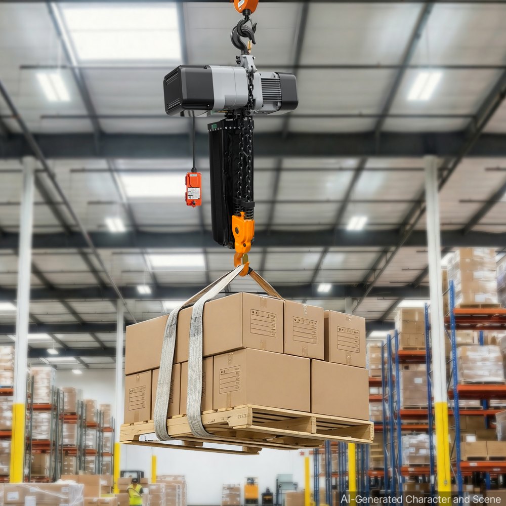 VEVOR 11000 lbs Electric Chain Hoist 30 ft Lift Three-Phase Overhead Crane, Double G100 Chain with 328 ft Wireless & 27 ft Wired Remote Control, 208-240V/440-480V, for Factories, Warehouses, Garages