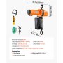 VEVOR 2200 lbs Electric Chain Hoist, 10 ft Lifting Height, 120V Single Phase Overhead Crane with 10 ft Wired Remote Control, G100 Chain Electric Lift Hoist for Factories, Warehouses, Garages