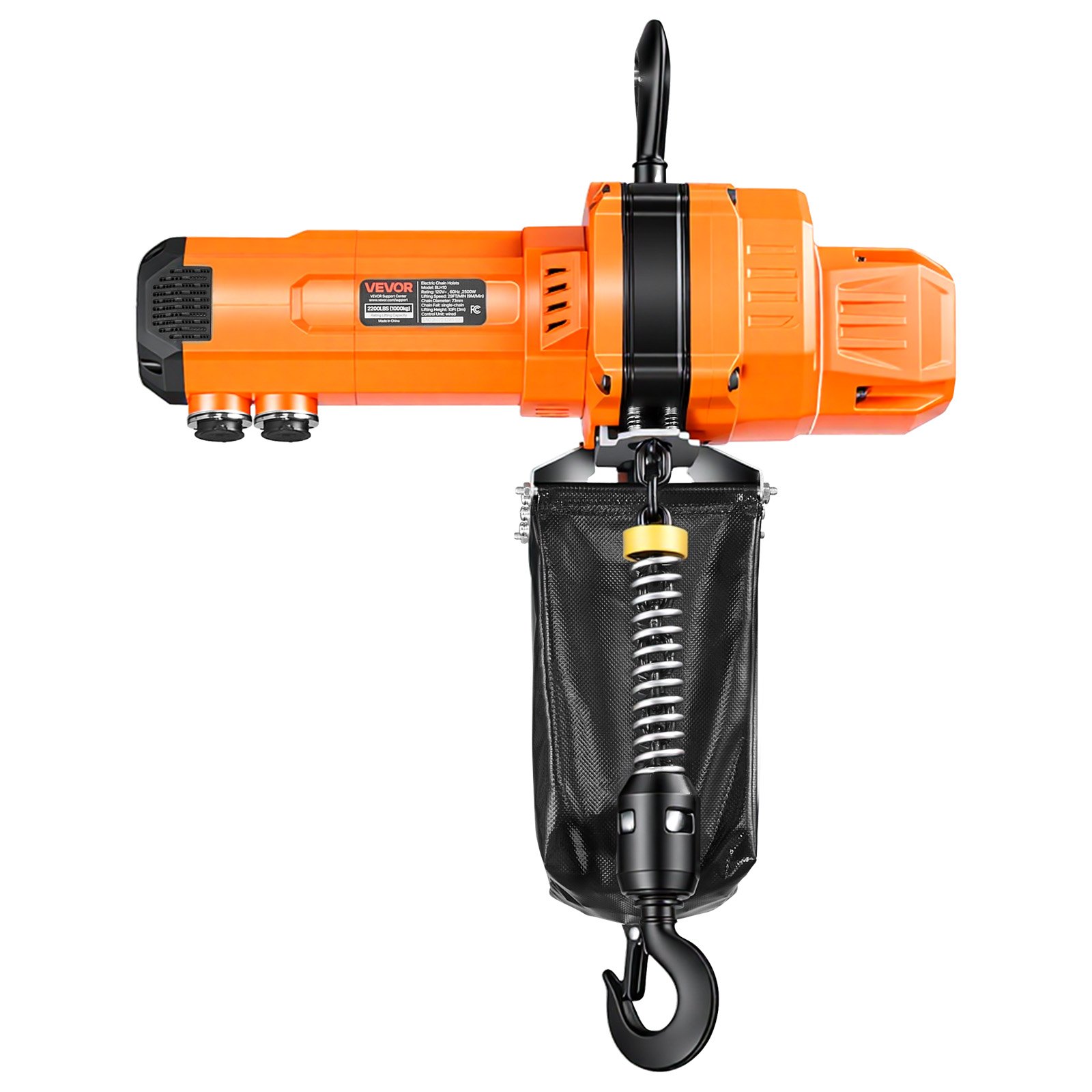 VEVOR 2200 lbs Electric Chain Hoist, 10 ft Lifting Height, 120V Single Phase Overhead Crane with 10 ft Wired Remote Control, G100 Chain Electric Lift Hoist for Factories, Warehouses, Garages