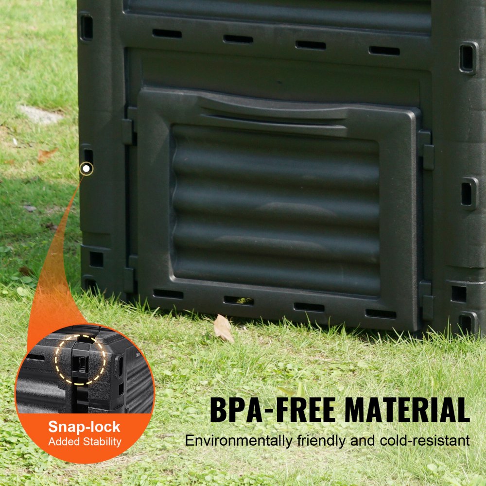 Garden Compost Bin 80 Gal, BPA Free Composter, Large Capacity Outdoor Composting Bin with Top Lid and Bottom Door, Easy Assembling, Lightweight, Fast Creation of Fertile Soil Garden Compost Bin 80 Gal, BPA Free Composter, Large Capacity Outdoor Composting Bin with Top Lid and Bottom Door, Easy Assembling, Lightweight, Fast Creation of Fertile Soil