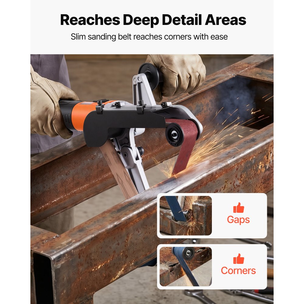 VEVOR Pipe Tube Polisher Sander, 1000W Pipe Belt Sander with 6 Variable Speeds 1100-3200rpm, Professional Belt Sander Grinding Machine with 100PCS Sanding Belts for Burnishing Finishing Rust Removal