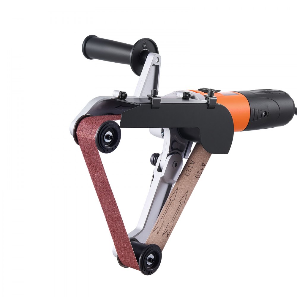 VEVOR Pipe Tube Polisher Sander, 1000W Pipe Belt Sander with 6 Variable Speeds 1100-3200rpm, Professional Belt Sander Grinding Machine with 100PCS Sanding Belts for Burnishing Finishing Rust Removal