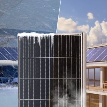 VEVOR 100W monokrystallinsk solcellepanelsett 12V solcellepanel og ladekontroller