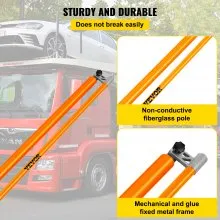 VEVOR Load Height Measuring Stick, 15\' Sturdy Fiberglass Truck Height Stick with Adjustable Pole, Non-conductive Truck Height Measuring Stick with Carrying Bag, Height Stick for Trucks, Car Haulers